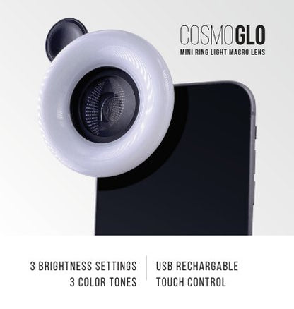 CosmoGlo Mini Ring Light Macro Lens